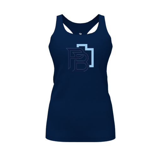 [FT0TRBNV-FYS-LOGO1] Decker Racerback Tank Top (Female Youth S, Navy, Logo 1)