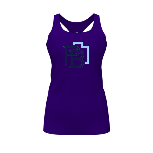[FT0TRBPP-FYS-LOGO1] Decker Racerback Tank Top (Female Youth S, Purple, Logo 1)