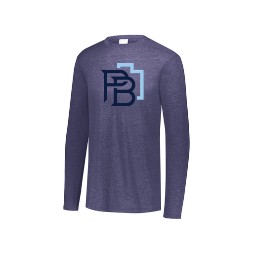 [FTLCUBNV-YS-LOGO1] Decker Youth Tri-Blend T-Shirt - Long Sleeve (Youth S, Navy, Logo 1)