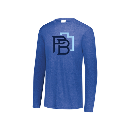 [FTLCUBRY-YS-LOGO1] Decker Youth Tri-Blend T-Shirt - Long Sleeve (Youth S, Royal, Logo 1)