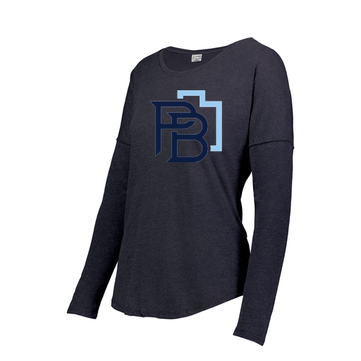 [FTLCUBNV-FAS-LOGO1] Decker Women's Tri-Blend T-Shirt - Long Sleeve (Female Adult S, Navy, Logo 1)